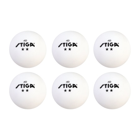 Stiga 2-Star White Balls, 6PK T1428-1